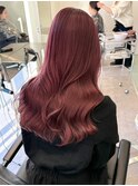 原宿ブリーチなしダブルカラーピンクベージュミディアムボブ20代