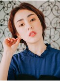 【錦糸町美容院Agate】ココアベージュ前下がりセンター分けボブh