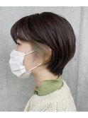 大人ショートヘアにポイントカラー