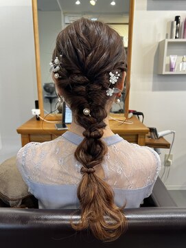 アンクル(ancre) ヘアセット×編み下ろし×ロング【広島】【横川】