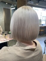 サンク 原宿 表参道(cinq) ミルクティーベージュヘーゼルベージュくびれボブワイドバング