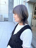 カケル(×.)&nbsp;ゾーンカラー/レイヤーボブ/白髪活かし/グレージュ