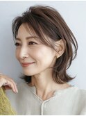 大人ミディアム　白髪ぼかし　脱白髪染めハイライト40代50代60代