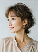 クラゲヘアー/小顔/ココアベージュ/オリーブグレー/川西