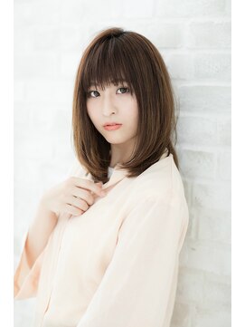 ルーチェ 川崎(Luce) ストレートツヤ小顔クラシカル厚めバングベージュミディアム☆