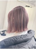 【mami】切りっぱなしボブ×ペールピンク