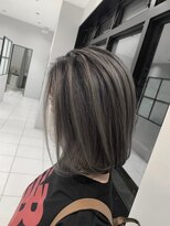 アース 高崎店(HAIR & MAKE EARTH)&nbsp;ダークブラウンハイライトミニボブ