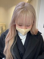 ベレーザ 渋谷(BELEZA)&nbsp;2840ミルクティーハイトーンカラー前髪カット波巻きスローカラー