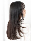 髪質改善オリーブブラウンレイヤーロングa古河20代30代40代