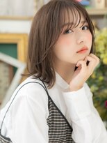 カバーヘア ブリス 上尾西口店(COVER HAIR bliss) グレーベージュシースルーバング韓国風ロブc5上尾20代30代40代