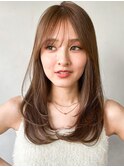 ナチュラルカール斜めバングくせ毛風カール愛され外ハネボブ