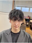 ダークアッシュ韓国マッシュダウンパーマシャドウパーマ