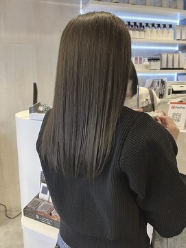 プラス ファースト ヘア(Plus 1st) 透明感×ブリーチなし×オリーブグレージュ