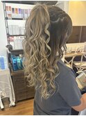 イベント コテ巻き ポニーテール