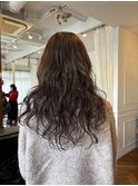 パーマ　ウェーブ　ロング　レイヤー