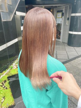  fit stand 千葉/ショートボブ/カット/パーマ/ダブルカラー/トリートメント/縮毛矯正 イメチェン/ピンクベージュ/アンブレラカラー[千葉]