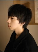 韓国メンズ/センターパート/ダークアッシュ