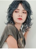 レイヤーカット×ハイトーンカラー×ネイビー　/疋谷徹