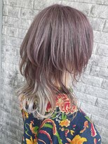 リアイス(Re:ICE) ピンクラベンダーホワイトインナーカラーミディアムウルフ