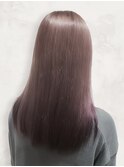 20代30代大人かわいい艶サラストレート×ピンクブラウンカラー