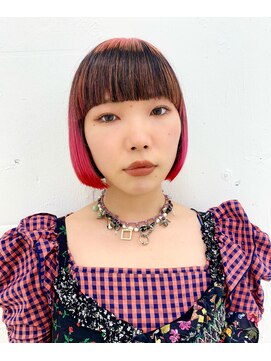 クク 渋谷(QUQU) ピンクデザインボブ