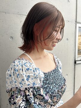 アチーブ ヘア デザイン(achieve hair design) #ウルフカット#インナーカラーピンクオレンジハイトーン