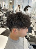 メンズパーマツイスパ波巻きスパイラルマッシュセンターパート