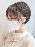 丸みショート/ショートヘア/イルミナカラー/インナーカラー/前髪