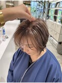 白髪ぼかし3Dハイライトローライトで奥行きカラー