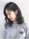 モスグリーンウェーブ_セミウェットウェーブ_ba140642