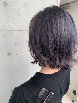 リアン(Lien) Lien☆パープルグレー×デザインカラー×外ハネボブ