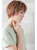 20代30代40代/小顔/ベージュ/丸み/ハンサムショート/透明感
