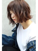 サク(Sac.)&nbsp;ボブに動きのあるパーマ×柔らかベージュ　Sac.栃木優佑