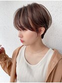 大人気ハイライト束間ショート、ショコラベージュ