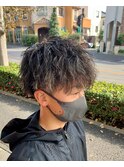 MEN’S HAIRハイライトマッシュパーマ〈理容室〉東浦和メンズ