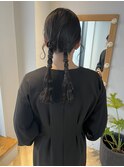 ドレスヘアゆるふわ巻き大人気！ヘアアレンジツイン大人美人