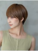 大人かわいい前髪セシルカットココアブラウンフリンジウェーブ