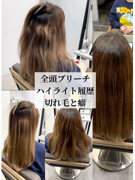 ダル 渋谷/表参道(DAL.) 全頭ブリーチの切れ毛さん