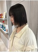 【YOKE】切りっぱなしボブ髪質改善ワイドバング黒髪ボブ