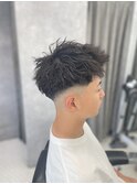 MEN’S HAIR/ブルーブラック/フェザーパーマ/草津