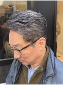 50代40代白髪ぼかしシルバーメッシュバレイヤージュ