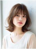 前髪顔まわりカット/外ハネボブ/丸みボブ/ショートボブ