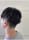 20代30代韓流☆ツイストパーマショートマッシュアッシュブラック
