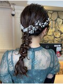 編みおろしアレンジ/ヘアアレンジ/結婚式アレンジ/江坂