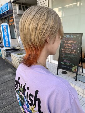 アズールサン 草加西口店(azule-sun) メンズウルフカット,デザインカラー,狐カラー【草加】