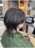 ウルフ マニッシュ くびれ 韓国 レイヤースタイル