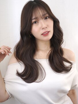 シェノン 梅田(CHAINON) 黒髪風グレージュ×韓国風垢抜け小顔シースルースタイル