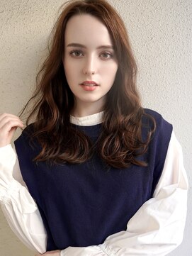 ブゾン(buZon) 【buZon ブゾン】レイヤーロング前髪パーマ×グレーベージュ