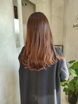 オーストヘアーフィガロ 本通り店(Aust hair Figaro) オレンジブラウン×艶出しロングAust hair広島美容院