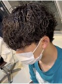 波巻きスパイラルパーマツーブロックツイストパーマメンズヘア